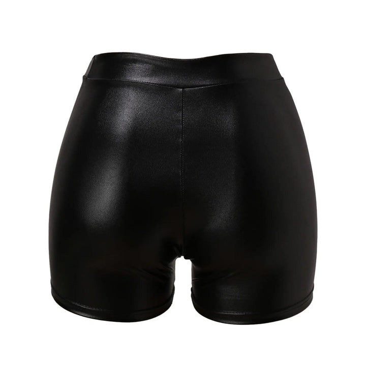 Sexy Nightclub Leather Shorts Women High Waist Stretch Push Up Black Short Leather Pants Sports Fitness Female Sexy Slim Shorts-THAT FASHION STORE