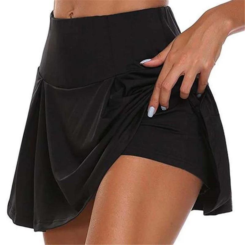 Summer Women Sprints Tennis Dance Fitness Short Skirts Quick Drying Solid Female Lining High Waist Mini Skirts Shorts DF4987-THAT FASHION STORE