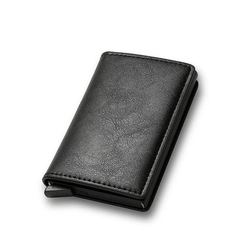 Carbon Fiber Credit Card Holder Wallets Men Brand Rfid Black Magic Trifold Leather Slim Mini Wallet Small Money Bag Male Purses-THAT FASHION STORE