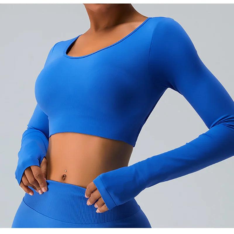 Sports Shirts With Criss Cross Back Fitness High Elasticity Yoga Clothing Sport Crop Tops Gym Top Women-THAT FASHION STORE