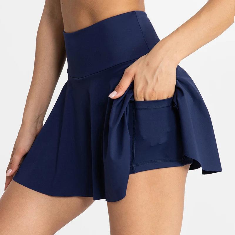 VITALINOVO Pleated Tennis Skirts for Women with Pockets High Waisted Athletic Skirts with Shorts 2 in 1 Gym Workout Golf Skorts-THAT FASHION STORE