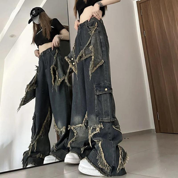 Fashionable Design Wide Leg Jeans Women Casual Trousers Plus Size Baggy Jeans Denim Fashion Vibe High Street Niche Y2k Pants-THAT FASHION STORE