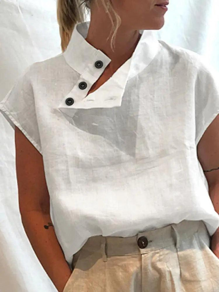 Celmia Fashion Women Blouses 2024 Summer Cotton Linen Blusas Mujer Stylish White Shirt Elegant Short Sleeve Tunics Lightweight-THAT FASHION STORE