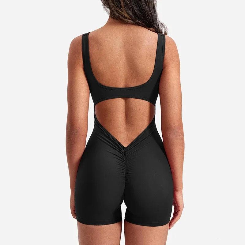 Hollow out Beauty Back Yoga Women wide-leg Peach Butt Running Fitness Yoga Bodysuit Sexy Backless Jumpsuits-THAT FASHION STORE