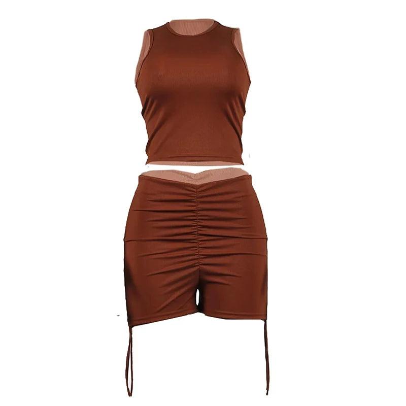 Summer New Sexy Women Jumpsuit Solid Sweet Spicy Sleeveless Drawstring Slim Fit Jumpsuit Fashion Casual Clothing-THAT FASHION STORE