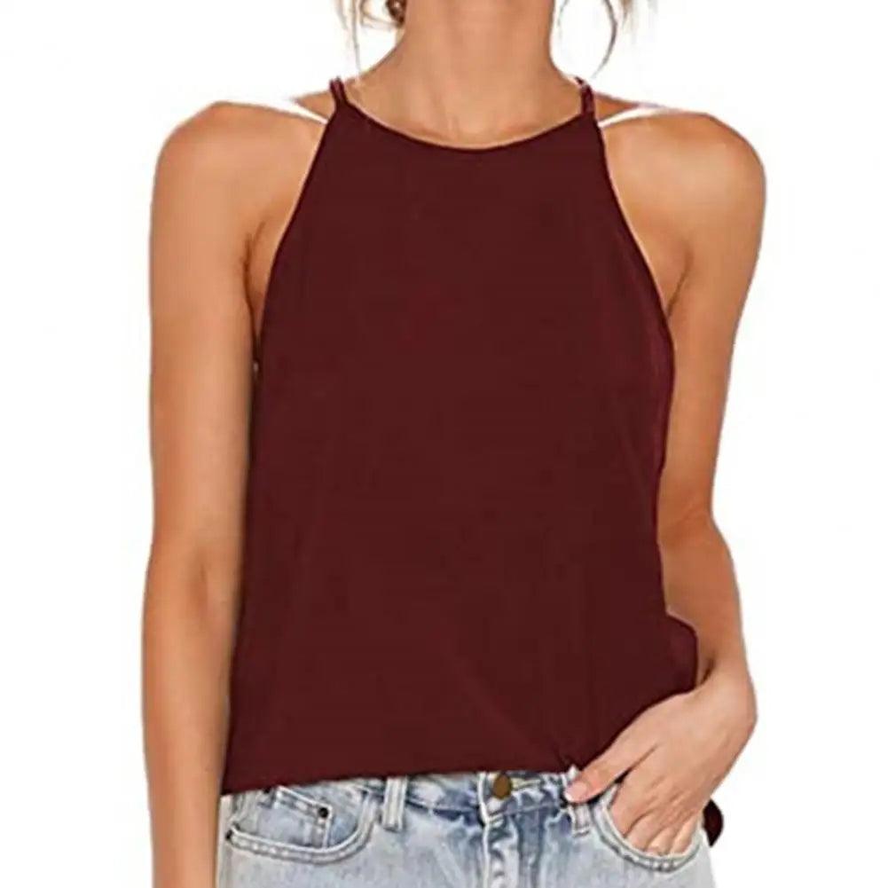 Blusas sensuais Tops Neck Summer Basic Shirts White Black Casual Sport Vest Off Shoulder Green Women's Tank Top mujer elegan-THAT FASHION STORE