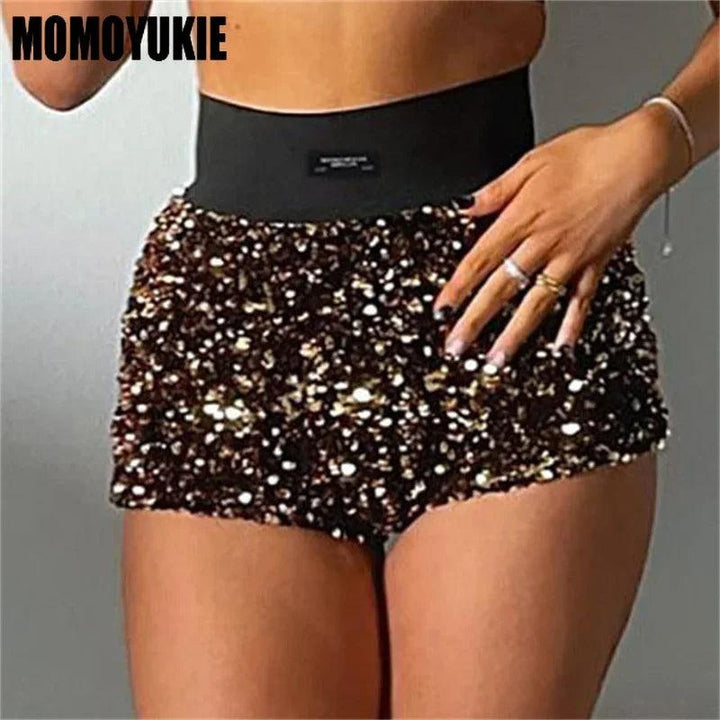 2023 Summer Women Mini Shorts Fashion Trend Sequined High Waist Glitter Clothing Sexy Skinny Party Nightclub Shorts Streetwear-THAT FASHION STORE