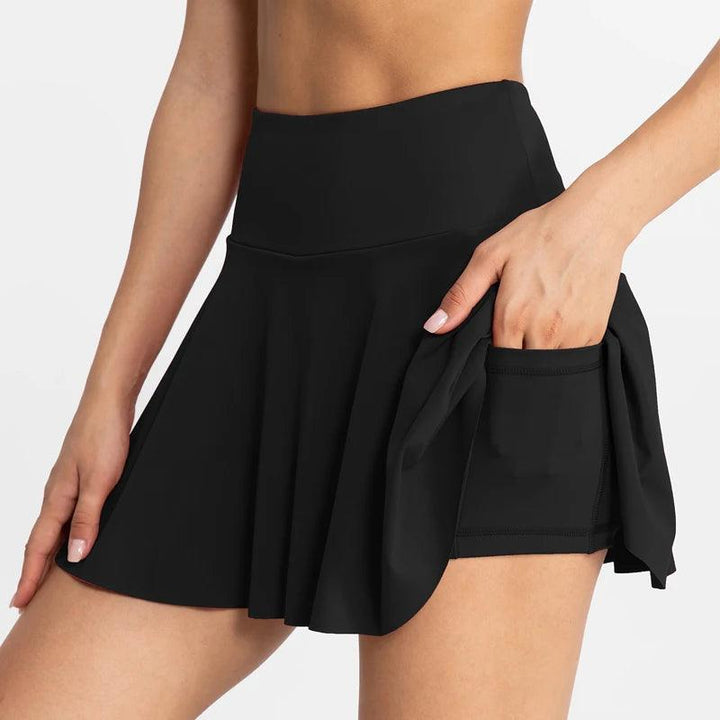 VITALINOVO Pleated Tennis Skirts for Women with Pockets High Waisted Athletic Skirts with Shorts 2 in 1 Gym Workout Golf Skorts-THAT FASHION STORE