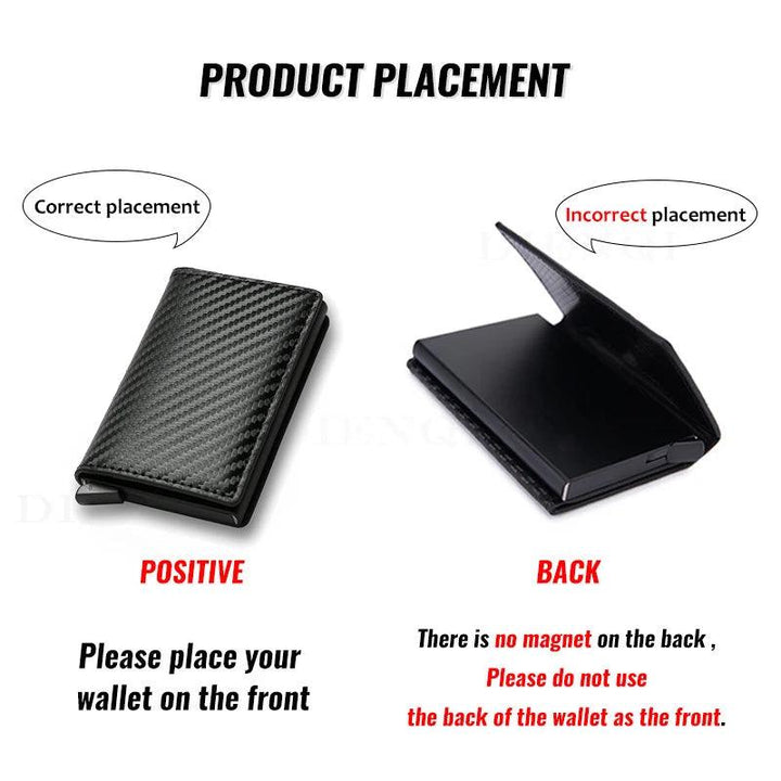 Carbon Fiber Credit Card Holder Wallets Men Brand Rfid Black Magic Trifold Leather Slim Mini Wallet Small Money Bag Male Purses-THAT FASHION STORE