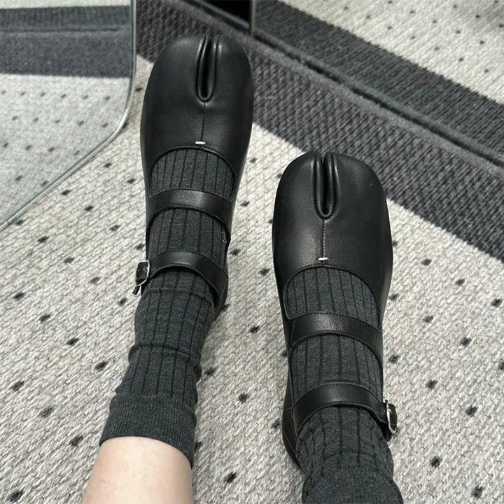 2024 Brand Design Tabi Boots Split Toe Chunky High Heel Women Boots Leather Zapatos Mujer Fashion Autumn Women Shoes Botas Mujer-THAT FASHION STORE