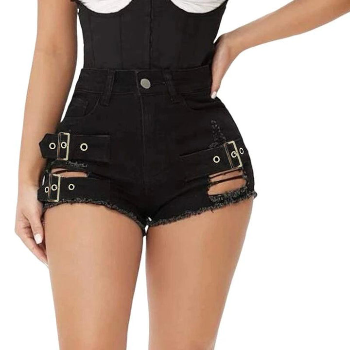 9047# new sexy low waist hole summer open hip hot pants super shorts Beachwear casual pants women jeans shorts-THAT FASHION STORE