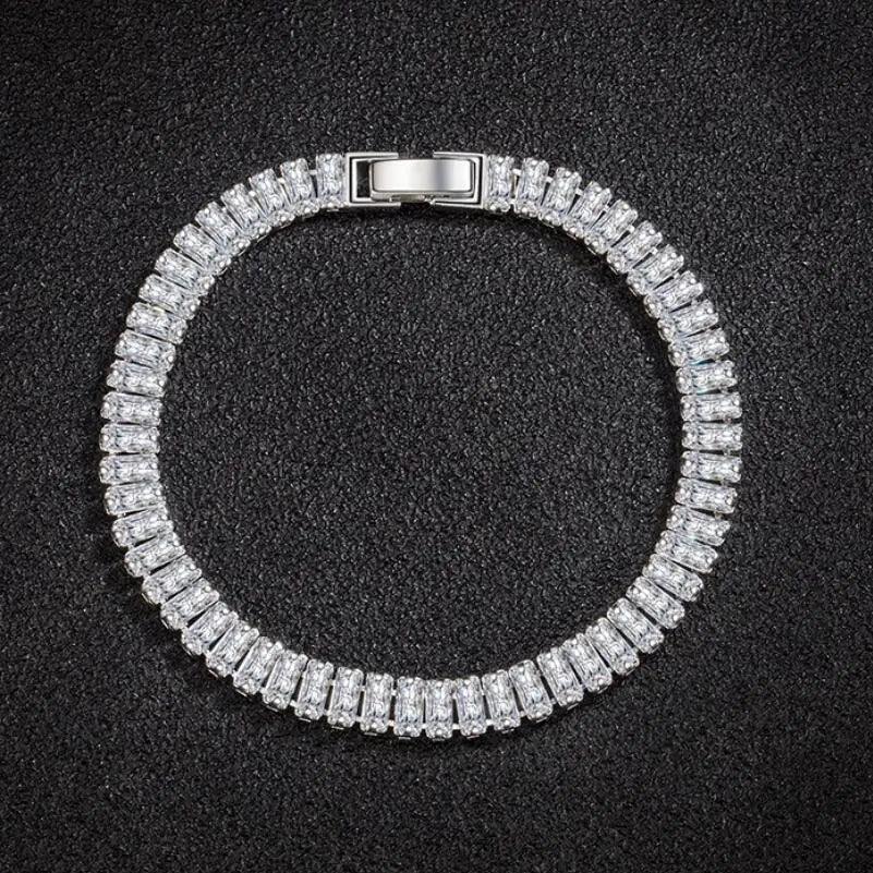 luxury designer 925 Sterling Silver fine Crystal Bracelet For Women fashion Jewelry Engagement Wedding Glamour 18CM-THAT FASHION STORE