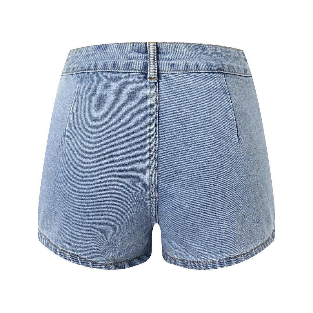 Summer Women'S Fashion Short Denim Skirt Pants Nailing Beads Skinny Cargo Jeans Shorts For Women Beach Outfits 2023 Trousers-THAT FASHION STORE