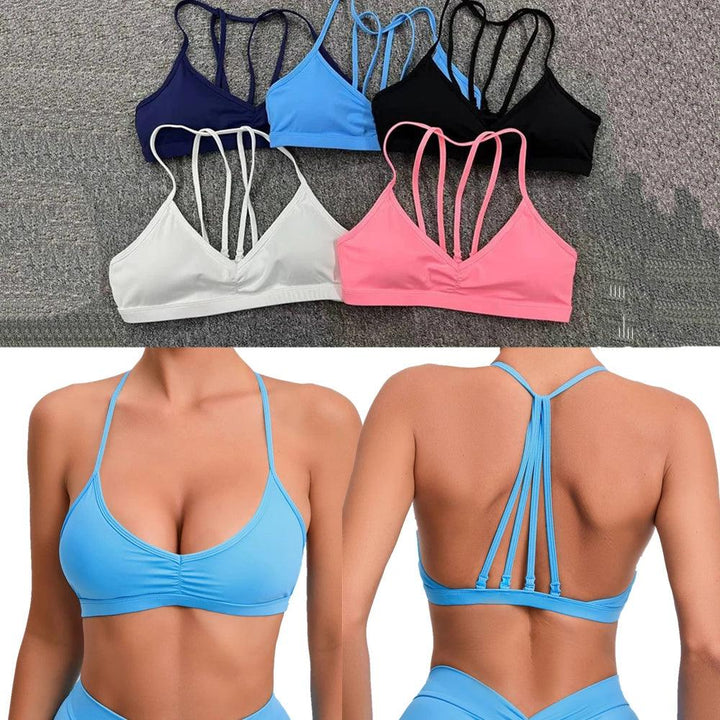 2024 Pad Nylon Fitness High Impact Strap Gym Sport Bra Women Quick Dry Crop Top Push Up Workout Running Active Crop Tops Shirt-THAT FASHION STORE