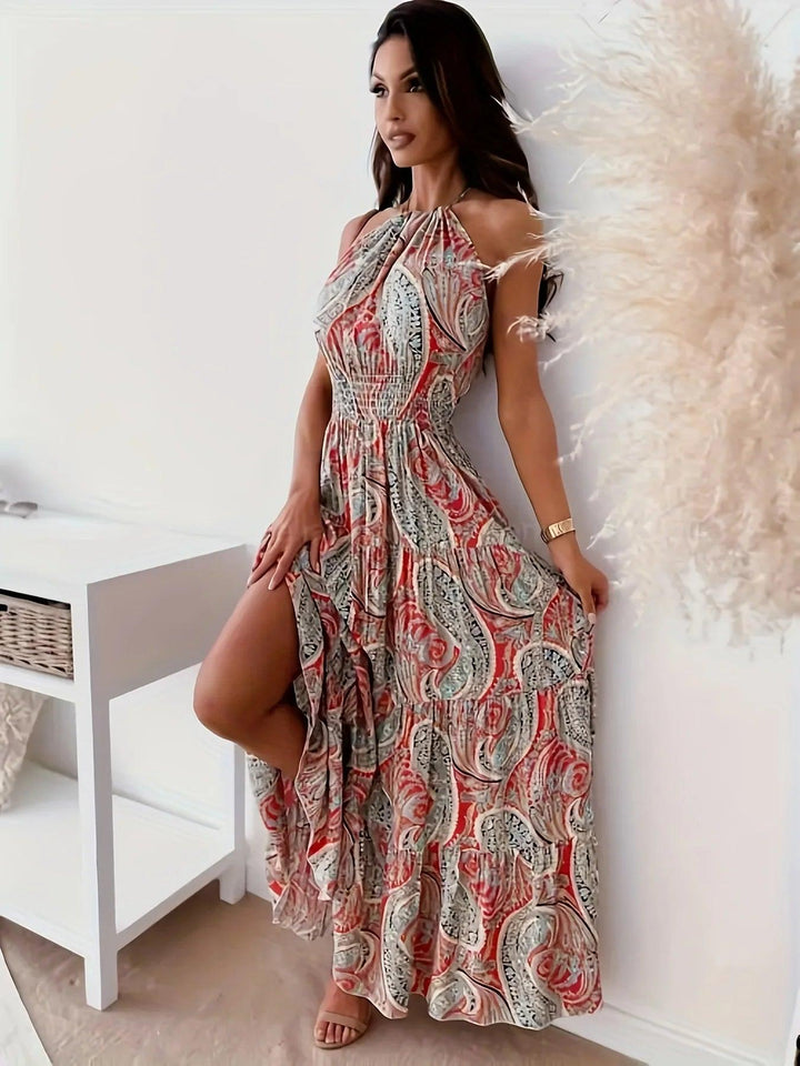 Contrast Color Female Dresses Elegant Loose Summer 2024 Beach Women’s Long Dress High Waist Sleeveless New Fashion Midi Length-THAT FASHION STORE