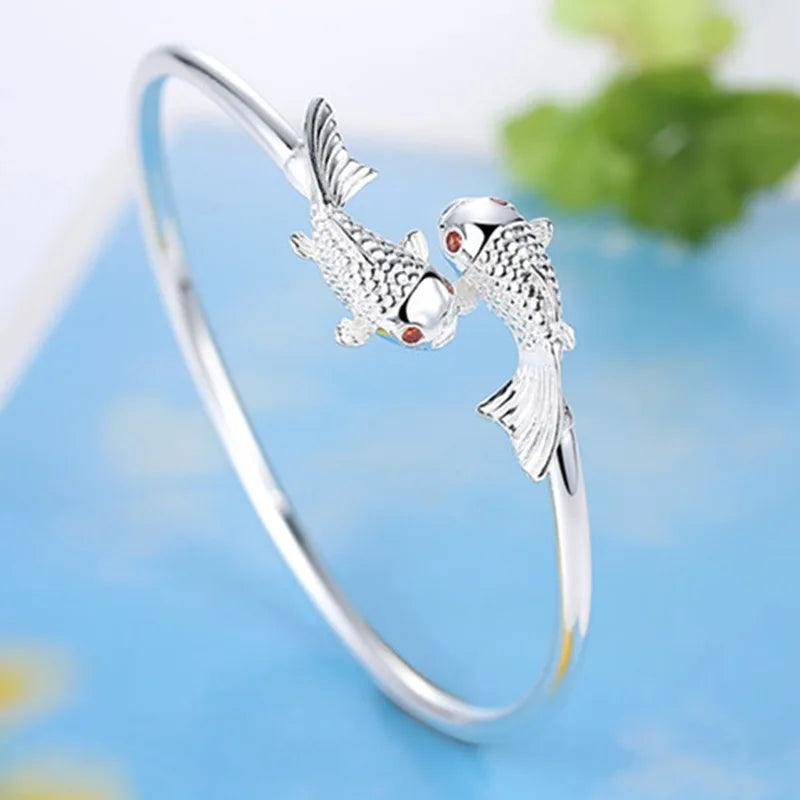 High quality 925 Sterling Silver Original goldfish bracelets Bangles for women fashion Luxury party wedding jewelry fine gift-THAT FASHION STORE