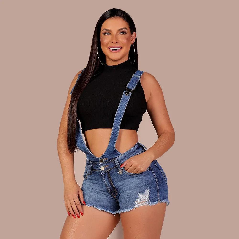 Sexy Mid Waist Women Short Jeans Summer Fashion Ripped Denim Shorts New Casual Push Up Vintage Denim Overalls Shorts Streetwear-THAT FASHION STORE