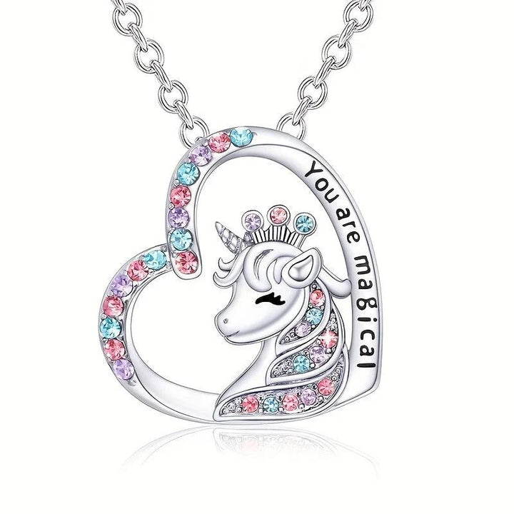 Gorgeous Unicorn Jewelry Set Cute Cartoon Style Unicorn Necklace Earrings Ring Bracelet Perfect Women’s Jewelry Christmas Gifts-THAT FASHION STORE