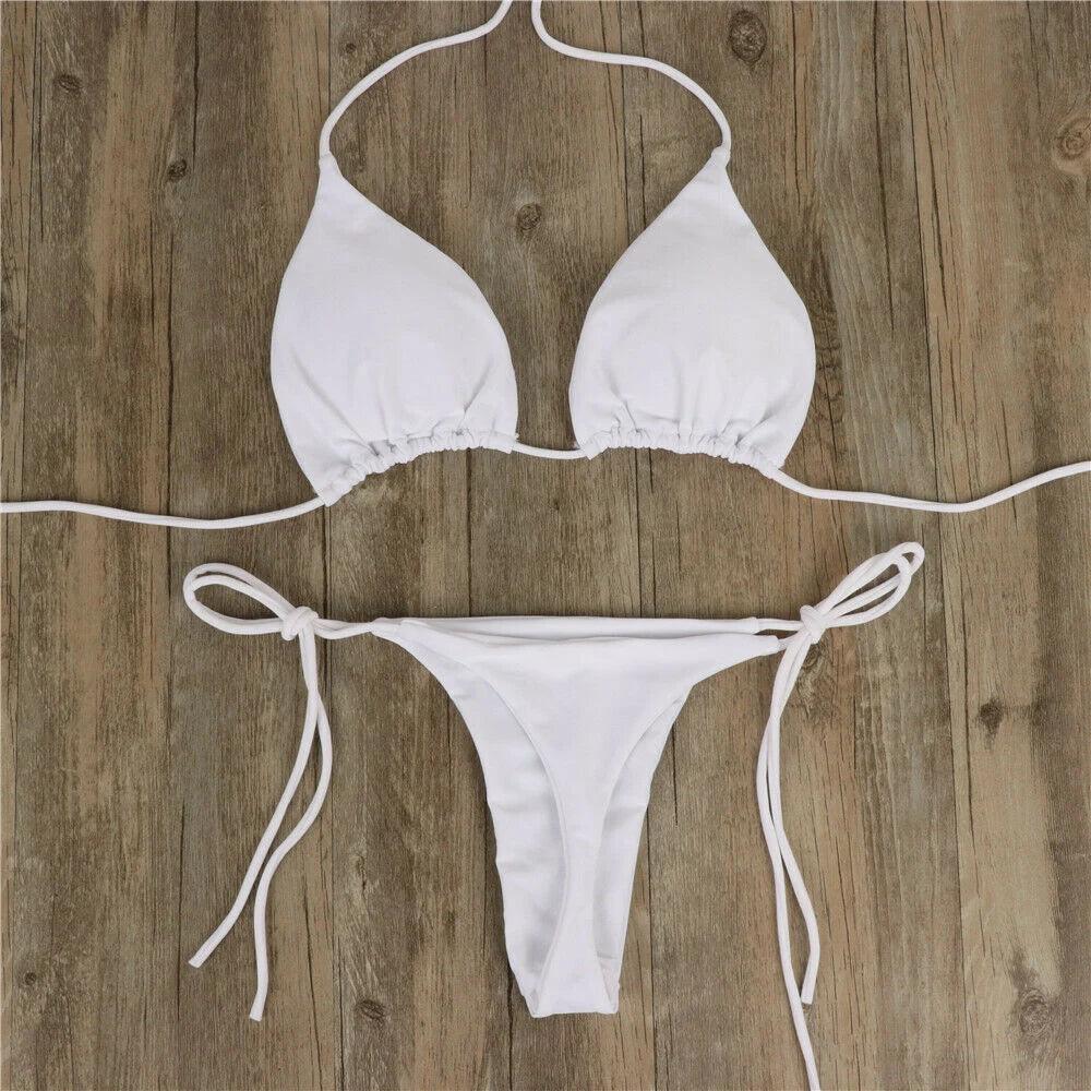 Women Bikini Set Sexy Side Tie Thong Swimsuit Bandage Style Brazilian Swimwear Ultrathin Bra & Brief Sets Erotic Lingerie Set-THAT FASHION STORE