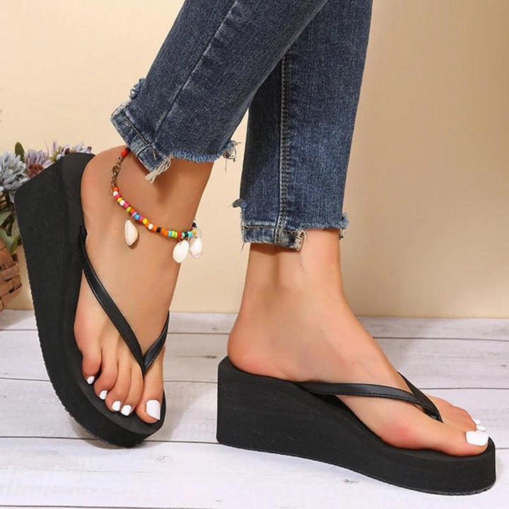 Women's Summer Beach Wedges Flip-Flops Lightweight Clip Toe Platform Sandals Woman High Heeled Outdoor Slides Orthopedic Shoes-THAT FASHION STORE