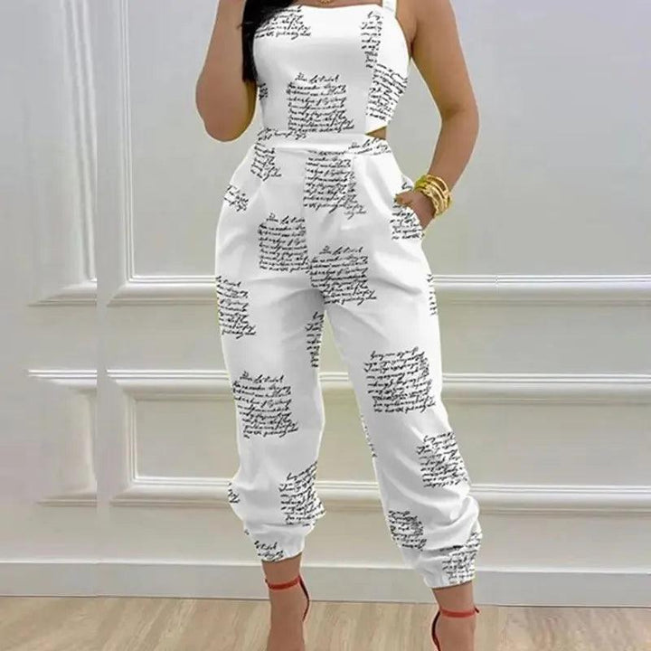 Women's Jumpsuit Elegant Sexy Suspender Printed Jumpsuits Casual Hip Waist Overalls Romper For Women Spring Summer 2023-THAT FASHION STORE