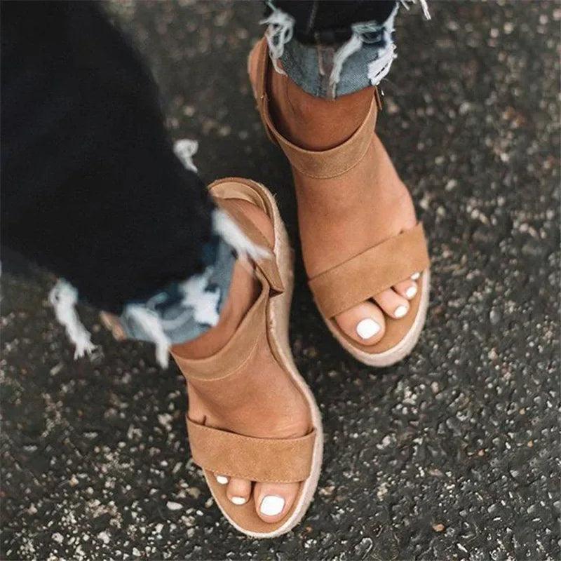 Summer Platform Sandals Women Peep Toe High Wedges Heel Ankle Buckles Sandalia Espadrilles Female Sandals Shoes-THAT FASHION STORE