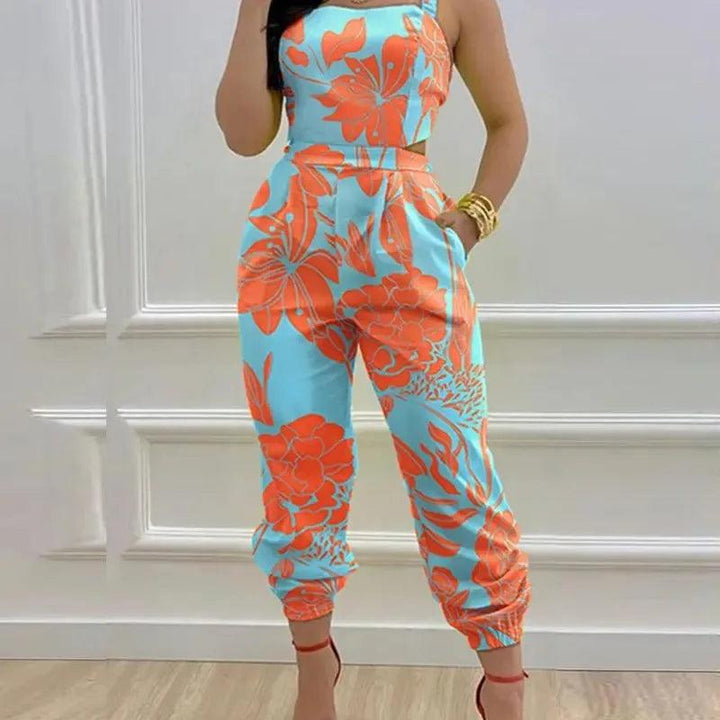 Women's Jumpsuit Elegant Sexy Suspender Printed Jumpsuits Casual Hip Waist Overalls Romper For Women Spring Summer 2023-THAT FASHION STORE