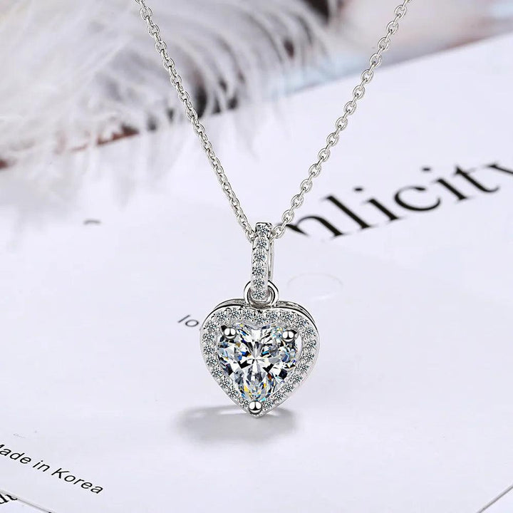 925 Sterling Silver Zircon Heart Pendants Necklaces For Women Luxury Designer Jewelry Gift Female Free Shipping Items GaaBou-THAT FASHION STORE