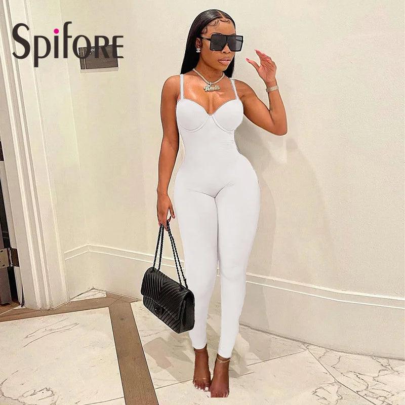 Spifore Sexy One Piece Women Jumpsuits For Party Club Pencil Pants Strapless Skinny Summer Rompers Black Streetwear Clothing-THAT FASHION STORE