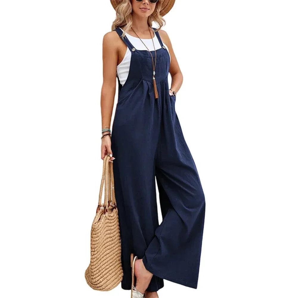 Women Loose Fit Fashion Overalls Wide Leg Baggy Bib Overalls Jumpsuit Dungarees Summer Jumpsuit Casual Elegant Overalls Summer-THAT FASHION STORE