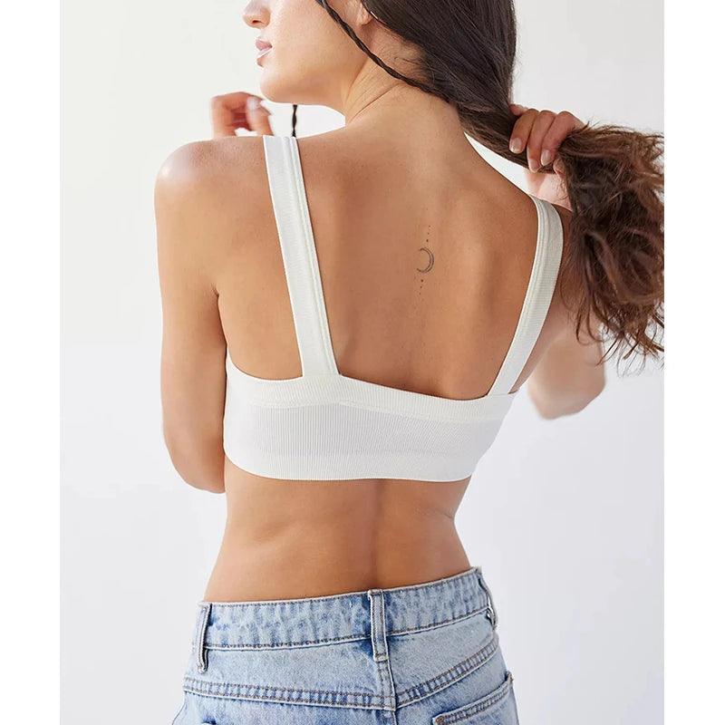 Knitted Cotton Women'S Tube Top Stretchy Ribbed Sleeveless Streetwear Slim White Crop Tops Sexy Summer Tops Cami Femme-THAT FASHION STORE