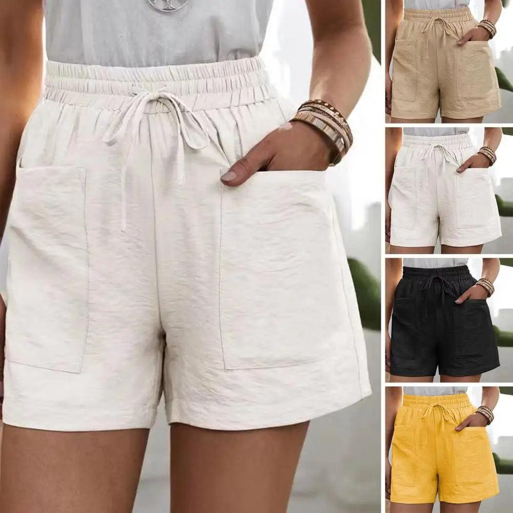 Oversized Shorts for Women's 2023 Summer Fashion Casual Loose Straight Shorts Women's Elastic Waist Cropped Pants-THAT FASHION STORE