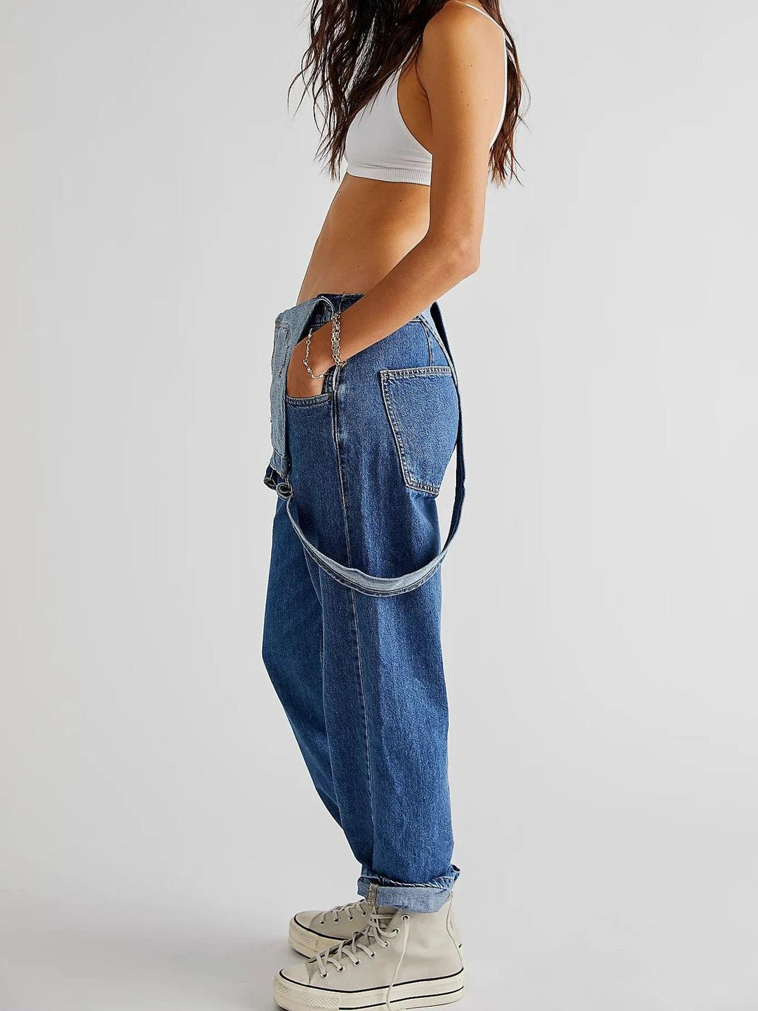 Blue Denim Overalls Jumpsuit Rompers Women Belted Hole Hollow Out E-girl Casual Work Pants Hot Y2k Jeans Long Pants Streetwear-THAT FASHION STORE