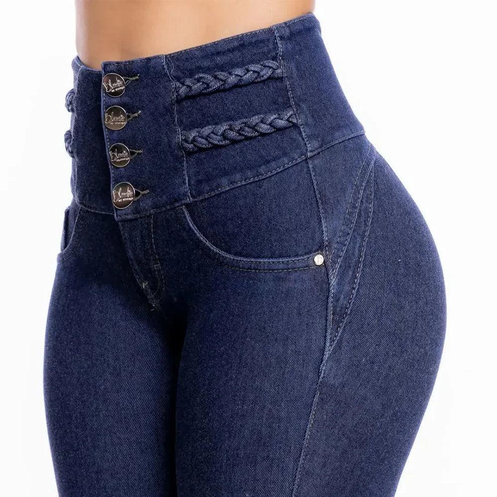 2023 Skinny Jeans For Women Stretch Gray and Blue Denim Sexy High Waist Slim Female Fashion Office Trendy Waisted Vintage Pants-THAT FASHION STORE