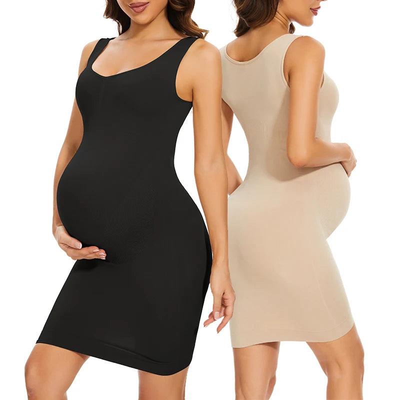 Women Summer Sleeveless Maternity Dress Pregnancy Tank Scoop Neck Mama Clothes Casual Bodycon Clothing-THAT FASHION STORE