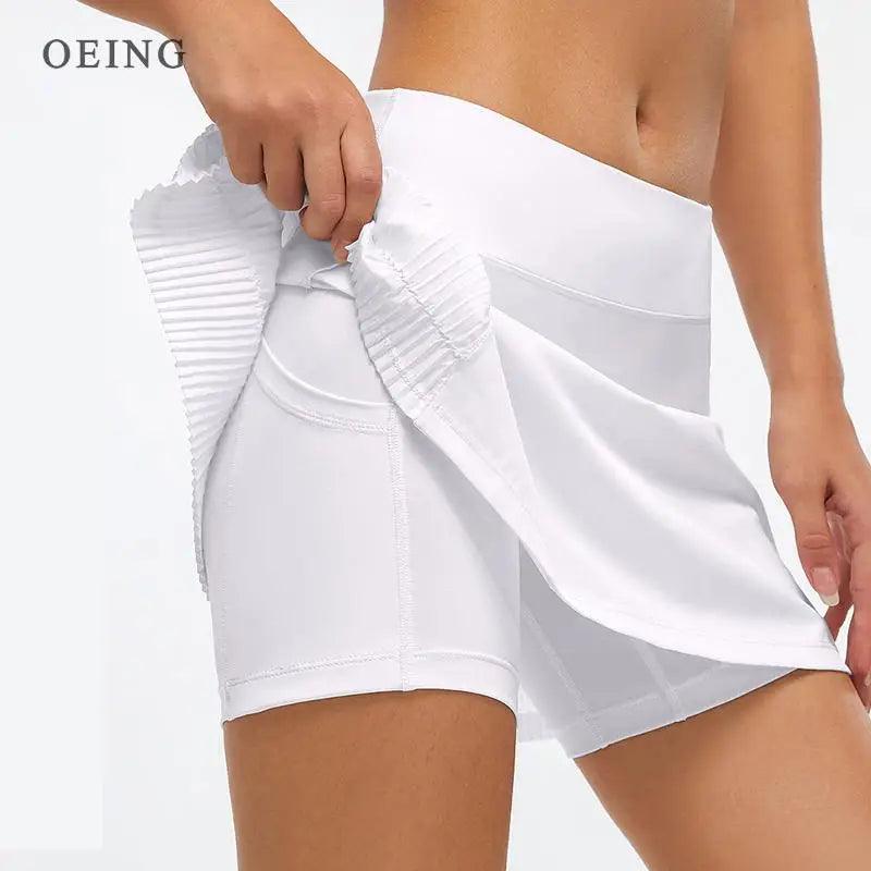 Women Sports Tennis Skirts Fitness Running Shorts High Waist Athletic Skirt With Pockets Pleated Sport Skort Golf Sportswear-THAT FASHION STORE