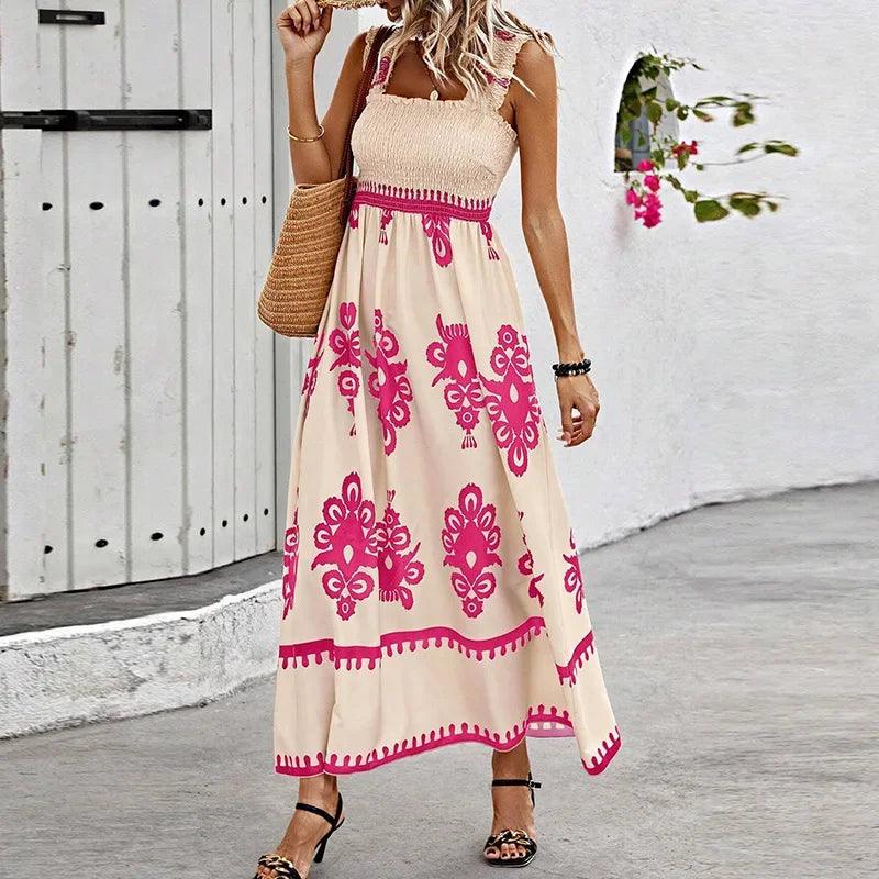 Summer Holiday Dress Women Casual Sleeveless A-Line Party Long Dress Boho Casual Sleeveless Party Dress 2024-THAT FASHION STORE