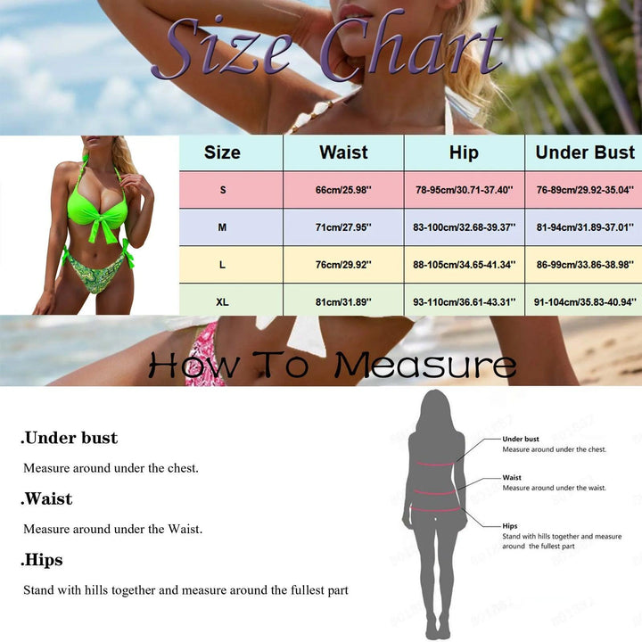 Women's Bikini Set Solid Color Hanging Neck Suspender Tops And High Waist Bow Knot Lace Up Sexy Bikini Trend Split Swimsuit-THAT FASHION STORE