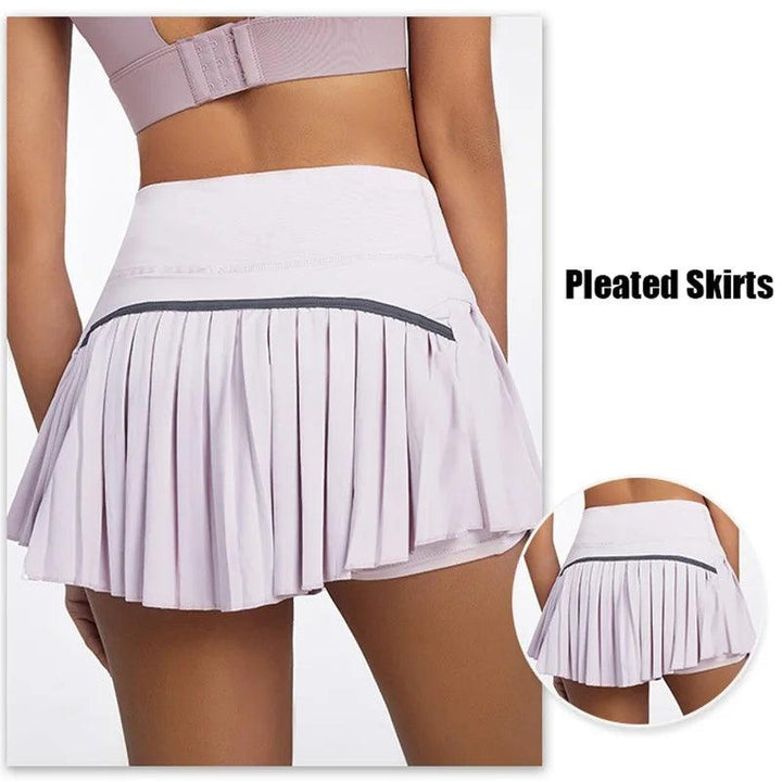 Cloud Hide Safe Tennis Skirts XS-XXL Gym Golf Running Pleated Pantskirt SEXY Women Sports Fitness Shorts Pocket High Waist Skort-THAT FASHION STORE