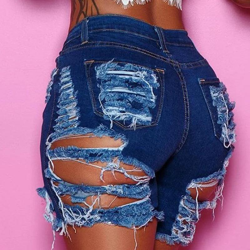 Summer woman trendy Ripped denim shorts fashion sexy high waist jeans shorts street hipster shorts clothes S-2XL 2020 new-THAT FASHION STORE