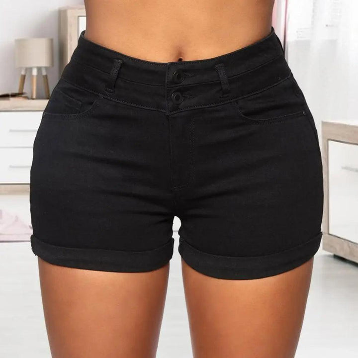 2024 Summer New Black and White High Waist Denim Shorts For Women Fashion Sexy Slim Fit Stretch Jeans Shorts S-2XL-THAT FASHION STORE