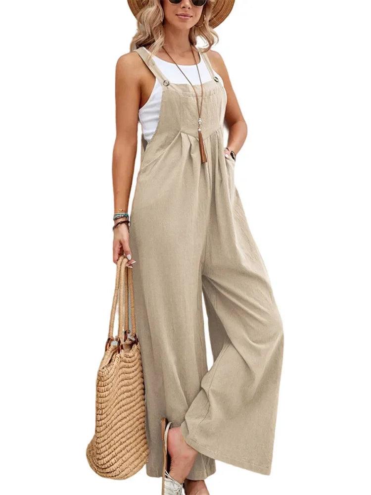 Women Loose Fit Fashion Overalls Wide Leg Baggy Bib Overalls Jumpsuit Dungarees Summer Jumpsuit Casual Elegant Overalls Summer-THAT FASHION STORE