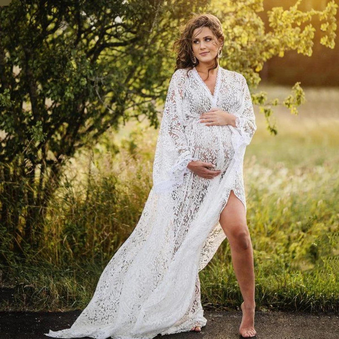 Boho Lace Maternity Photo Shootting Long Dresses Pregnant Woman Photography Clothes Long Dress-THAT FASHION STORE