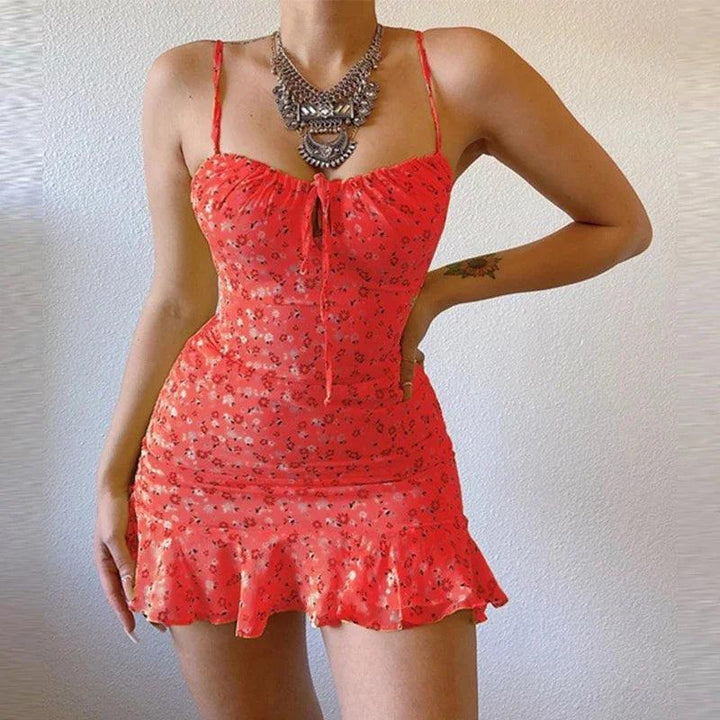 Women's Sexy Casual Home Small Floral Camisole Dress Summer Comfortable Skirt-THAT FASHION STORE