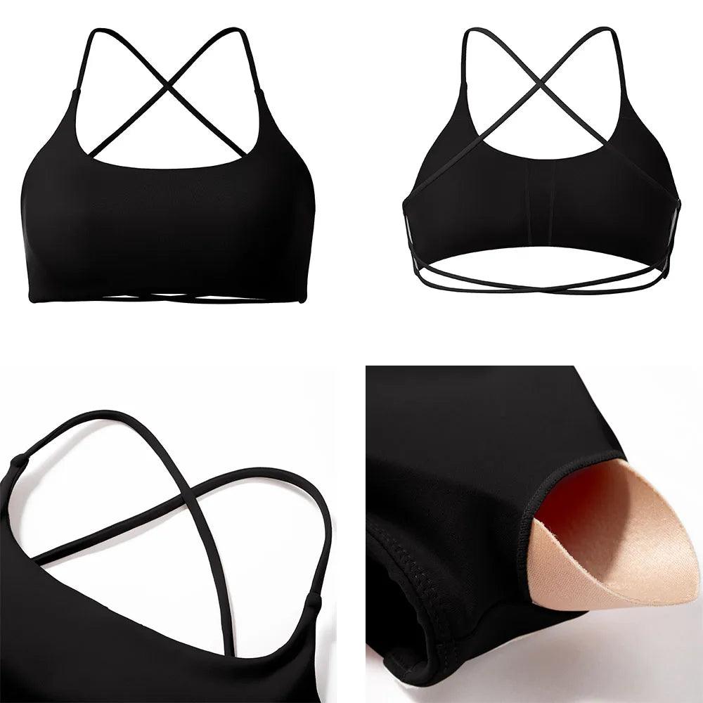 Sports Bra For Fitness Women With Pad Workout Running Tank Top Female Backless Shockproof Breathable Underwear Yoga Bra Women-THAT FASHION STORE