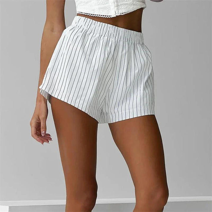 Women Y2k Stripes Boxer Shorts 2024 Summer Hot Pants Elastic Waist Loose Fit Boy Shorts Cute Lounge Sleep Shorts Jogging Bottoms-THAT FASHION STORE