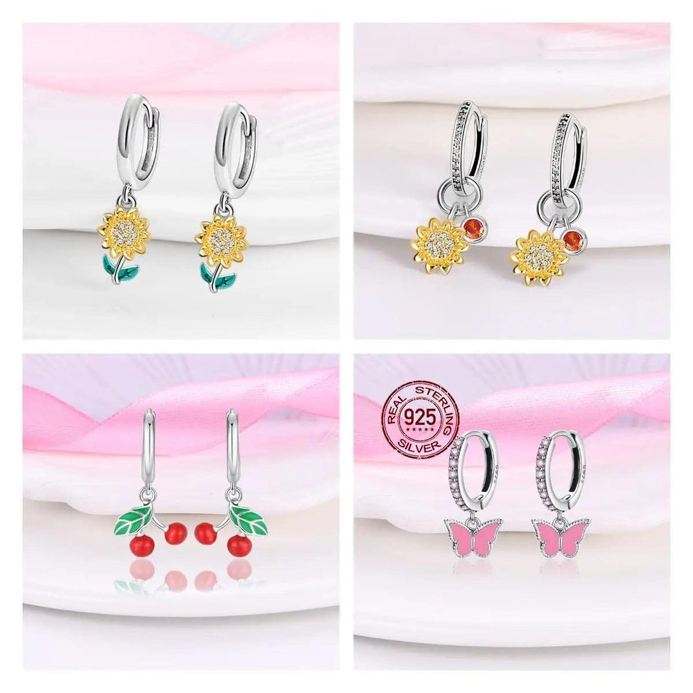 New in 925 Sterling Silver Zircon Avocado Cherry Earrings Luxury Earrings For Women 2023 Trending Fashion Jewelry Birthday Gift-THAT FASHION STORE