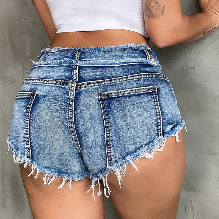 4009 # Sexy New Summer Low Waist Plus Size High Elastic Casual Women's Jeans Denim Shorts-THAT FASHION STORE