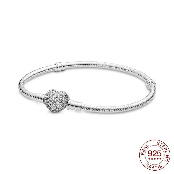 New 925 sterling Silver Bracelet Heart Bracelet Shiny Zircon Tree of life Bracelet for women Fit original charm jewelry gift-THAT FASHION STORE