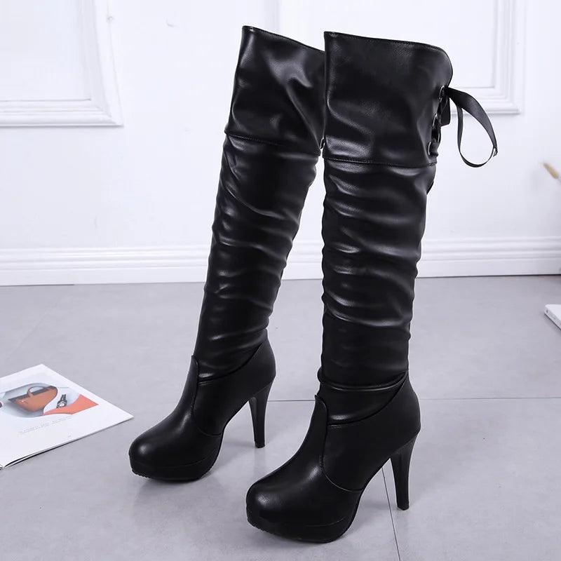 2022 New Women Boots Classics Red Sole Shoes Luxury Fashion Autumn Soft Leather Elegant Comfortable Knee High Boots Woman Ladies-THAT FASHION STORE